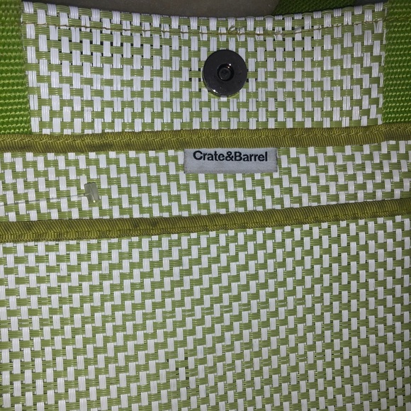 Crate&Barrel Green Tote Shopping Bag Carry All 19 1/2 x 15 1/2 - Picture 8 of 10